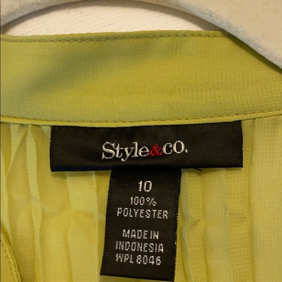 Style & Co Green Buttoned Blouse - Picture 4 of 5